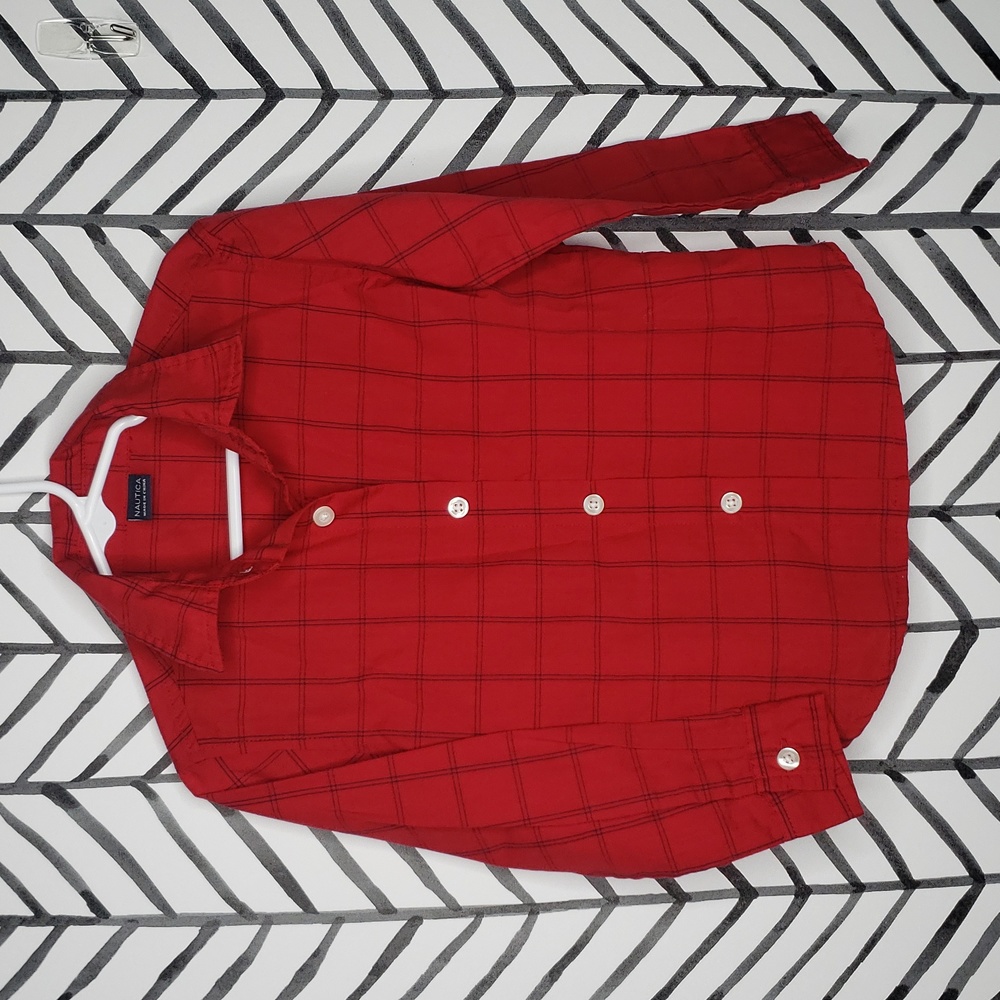 Nautica 3T red button up dress shirt